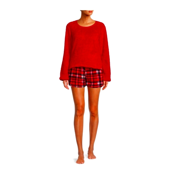 Jessica Simpson Faux Sherpa Pj's 4-Piece Set, New - Picture 2 of 3